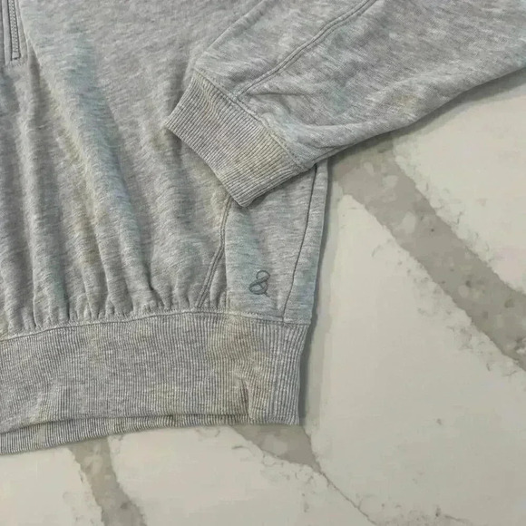 Lou & Grey Signature Soft Half Zip Pullover Sweatshirt Heather Gray Womens Large - Picture 3 of 6
